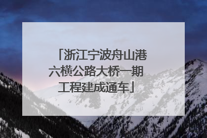 浙江宁波舟山港六横公路大桥一期工程建成通车