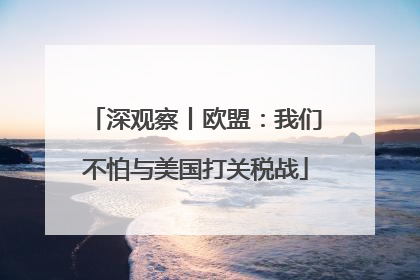深观察丨欧盟：我们不怕与美国打关税战