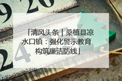 清风头条｜桑植县凉水口镇：强化警示教育 构筑廉洁防线