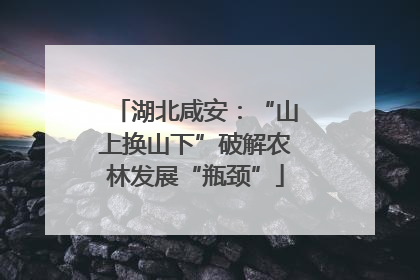 湖北咸安：“山上换山下”破解农林发展“瓶颈”