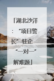 湖北沙洋：“项目警长”驻企 “一对一”解难题