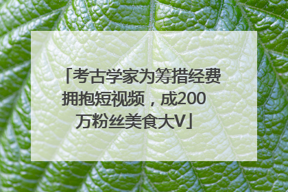 考古学家为筹措经费拥抱短视频，成200万粉丝美食大V