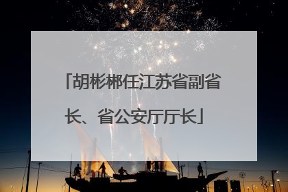 胡彬郴任江苏省副省长、省公安厅厅长