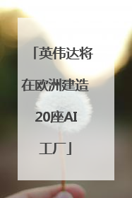 英伟达将在欧洲建造20座AI工厂
