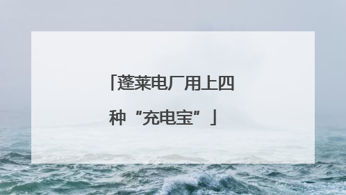 蓬莱电厂用上四种“充电宝”
