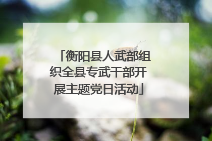 衡阳县人武部组织全县专武干部开展主题党日活动