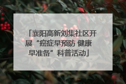 襄阳高新刘集社区开展“癌症早预防 健康早准备”科普活动