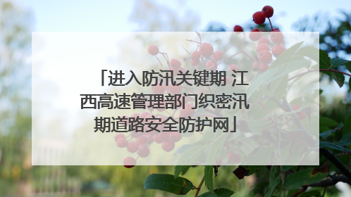 进入防汛关键期 江西高速管理部门织密汛期道路安全防护网