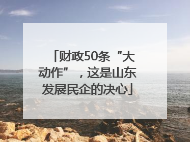 财政50条“大动作”，这是山东发展民企的决心