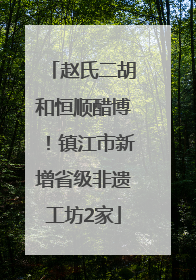 赵氏二胡和恒顺醋博！镇江市新增省级非遗工坊2家
