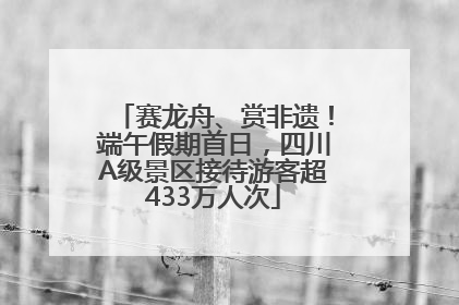 赛龙舟、赏非遗！端午假期首日，四川A级景区接待游客超433万人次