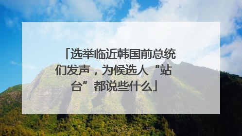 选举临近韩国前总统们发声，为候选人“站台”都说些什么