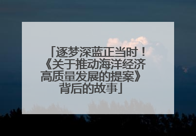逐梦深蓝正当时！《关于推动海洋经济高质量发展的提案》背后的故事