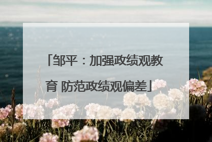 邹平：加强政绩观教育 防范政绩观偏差