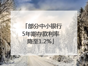 部分中小银行5年期存款利率降至1.2%
