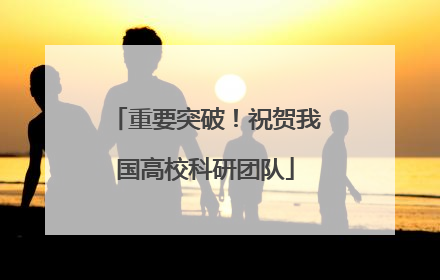 重要突破！祝贺我国高校科研团队