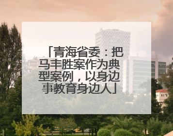青海省委：把马丰胜案作为典型案例，以身边事教育身边人