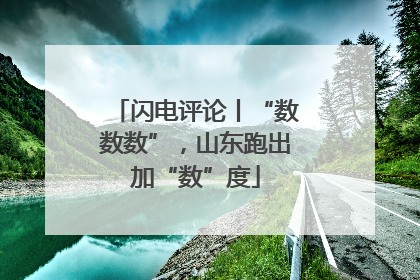 闪电评论丨“数数数”，山东跑出加“数”度
