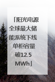 阳光电源全球最大储能系统下线 单柜容量破12.5MWh