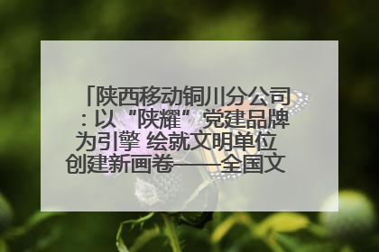 陕西移动铜川分公司：以“陕耀”党建品牌为引擎 绘就文明单位创建新画卷——全国文明单位创建纪实