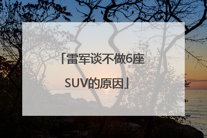 雷军谈不做6座SUV的原因