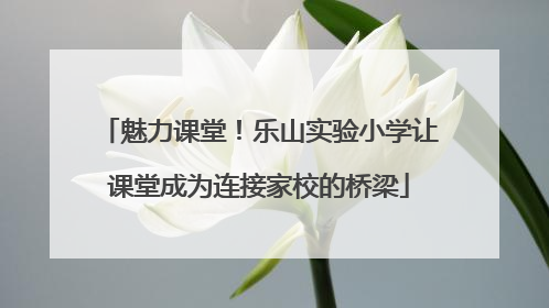 魅力课堂！乐山实验小学让课堂成为连接家校的桥梁