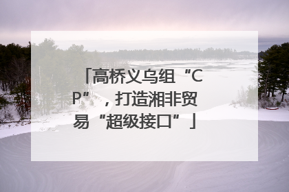 高桥义乌组“CP”，打造湘非贸易“超级接口”