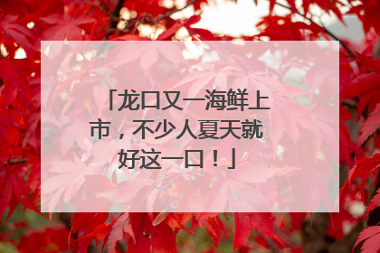 龙口又一海鲜上市，不少人夏天就好这一口！