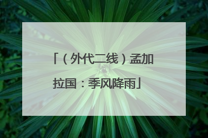 （外代二线）孟加拉国：季风降雨