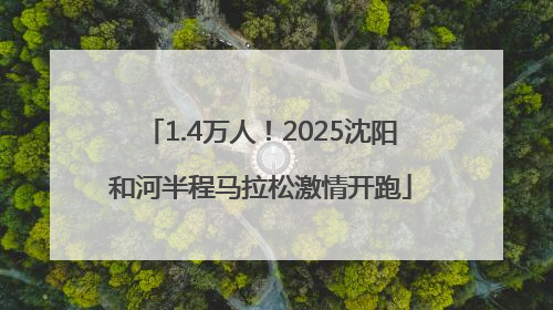 1.4万人！2025沈阳和河半程马拉松激情开跑