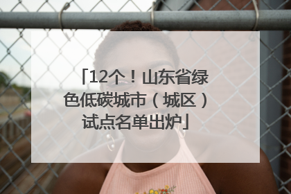 12个！山东省绿色低碳城市（城区）试点名单出炉