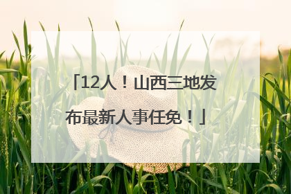 12人！山西三地发布最新人事任免！
