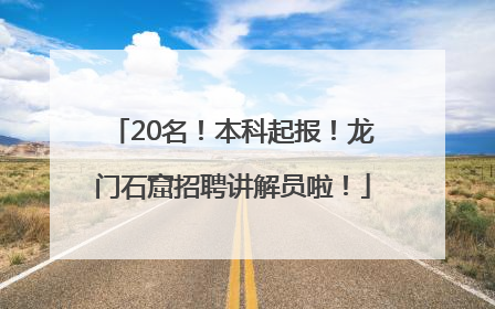 20名！本科起报！龙门石窟招聘讲解员啦！
